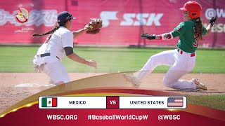 HIGHLIGHTS  Mexico vs USA – WBSC Womens Baseball World Cup [upl. by Iarahs]