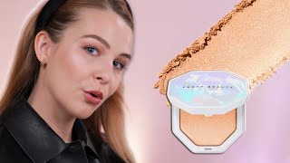 NEW Fenty  Demi glow lightdiffusing highlighter REVIEW Pretty purlz Moody Eye Makeup [upl. by Coombs]