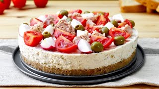 Savory tuna and olive cheesecake FRESH and DELICIOUS 🥰 [upl. by Drahcir]