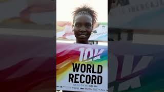 Agnes Ngetich Breaks 10km Road World Record in Valenciashortvideo shortsvideo shortsfeed [upl. by Litsyrk989]