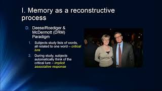 Cognition Lecture 6 3 Suggestibility Reconstructive Processes in Memory [upl. by Yllrebmik]