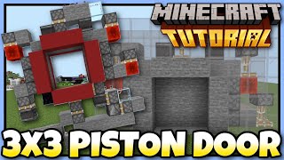 3x3 PISTON DOOR  Minecraft Bedrock Tutorial  MCPEXboxPS4WindowsSwitch [upl. by Dareg946]