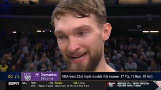 Domantas Sabonis PostGame Interview  Los Angeles Lakers vs Sacramento Kings [upl. by Kaja]