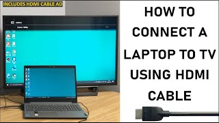 How To Connect Your Laptop To The TV Using HDMI Cable  2021 Update  WINDOWS 10  STEP BY STEP [upl. by Souvaine]