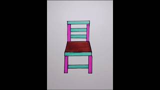 How to draw chair art drawing 3dart 3ddrawing 3d coloring viralvideo illusion youtubeshorts [upl. by Halivah]