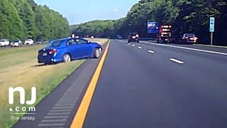 Dashcam captures outofcontrol driver on New Jersey Highway [upl. by Gerson]