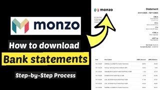 How to download monzo bank account statement in UK  Monzo account csv statement [upl. by Iclehc]