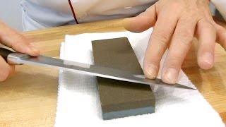 How to Sharpen a Knife with a Stone  How to Sharpen Kitchen Knives  Sharpening Stone [upl. by Ogu]