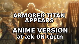 ARMORED TITAN THEME  ARMORED TITAN APPEARS OST ANIME VERSION  ətˈæk 0N tάɪtn ANIME VERSION [upl. by Maribeth836]