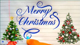 Merry Christmas in Calligraphy writing  Christmas writing [upl. by Coraline]