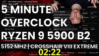 5 Minute Overclock Ryzen 9 5900 B2 to 5152 MHz [upl. by Ailadi]