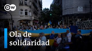 Protestas en América Latina a un año de la invasión de Ucrania [upl. by Egag488]