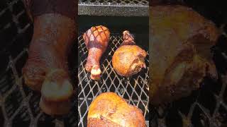 Trulabbq Smoked Turkey legs cajun style and stuffed [upl. by Arymat]