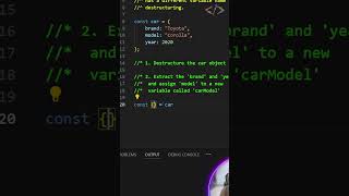 🔍 Destructure Object in JavaScript 📦 [upl. by Ayikan]