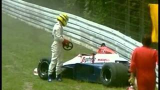 HD Ayrton Senna heavy crash Hockenheim 1984 Grand Prix of Germany LIVE BBC COMMENTARY [upl. by Gagne]