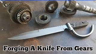 Forging A Knife From Gears  Trench Knife [upl. by Nah73]