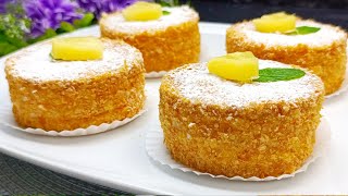 Si tienes hojaldre y piña‼️¡prepara este Nuevo Postre 😃 rápido y fácil [upl. by Labannah]