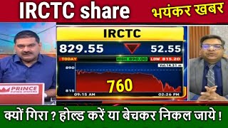 IRCTC share kyu gir raha hai  Hold or Sell irctc share news analysisirctc share next target [upl. by Aiek]