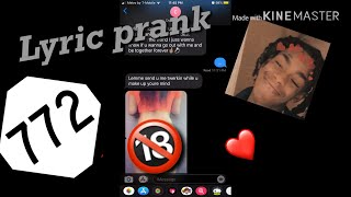 YNW MELLY “772” LYRIC PRANK ON CRUSH GONE RIGHT [upl. by Olympie]