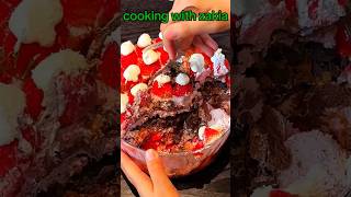 Strawberry Cake 🍓part 2 🔥Decorateshortviralvideocooking with zakia✨ [upl. by Oisacin]