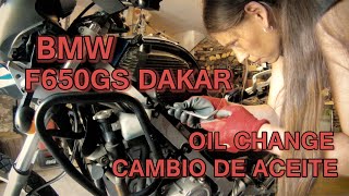 Cambio de aceite Bmw F650Gs Dakar  Oil change Bmw F650Gs Dakar [upl. by Niriam]