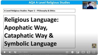 RELIGIOUS LANGUAGE VIA NEGATIVA VIA POSITIVA amp SYMBOL A LEVEL RELIGIOUS STUDIES [upl. by Melita]