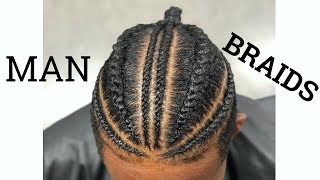 How To Man Braids  Braids For Men  Braided Man Bun [upl. by Jeniece]