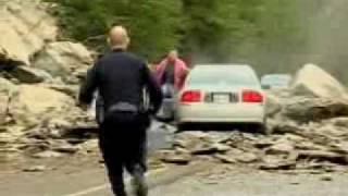 Man drives into a rockslide [upl. by Aroved]