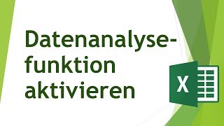 Datenanalysefunktion in Excel aktivieren [upl. by Flo556]