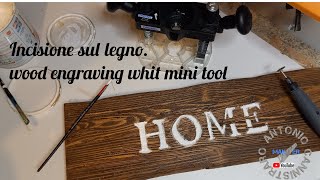 Incisione sul legno con miniutensile Wood engraving with mini tool [upl. by Vite]