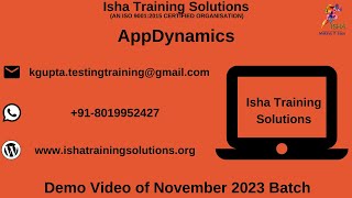 AppDynamics Demo Video On 29th November 2023 Pls contact  WhatsApp us on 918019952427 to enroll [upl. by Mccall]