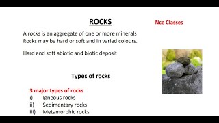 The Rocks Igneous Sedimentary Metamorphic  Physical geography NCE CLASSES [upl. by Sharon75]