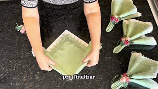 Tutorial Mesa Posta Dobradura de Guardanapos de tecido com Volume e Charme [upl. by Teiv]