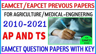 Ap amp Ts Eamcet Previous Question Papers With Solutions For AgricultureMedicalEngineering eamcet [upl. by Tebzil35]