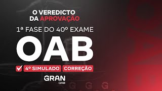 1ª Fase do 40º Exame OAB  Correção do 4º Simulado [upl. by Doowle802]