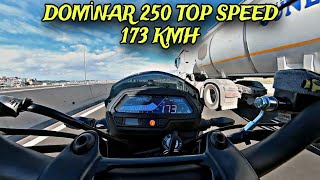 DOMİNAR 250 TOP SPEED 173 KMH  28500 KM KULLANICI YORUMU  TOP SPEED NASIL YAPILIR  motovlog [upl. by Nerval]