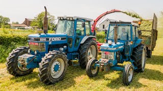 Ensilage dHerbe à lAncienne  Ford 6610 II amp 8210 III  John Deere 2040 S [upl. by Ylelhsa]