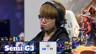 DK vs T1  Game 3  Semi Finals S11 LoL Worlds 2021  T1 vs DAMWON Kia  G3 full game [upl. by Orodisi]