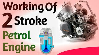 How Two  Stroke Petrol Engine Works  Operation of 2 Stroke Engine  Working of Engine [upl. by Crean198]