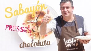 Sabayón amb fresses i xocolata  tasta tasta [upl. by Oslec]