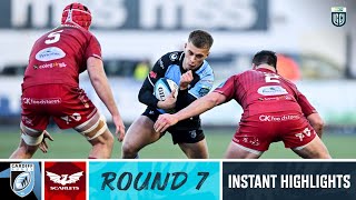 Cardiff Rugby v Scarlets  Instant Highlights  Round 7  URC 202324 [upl. by Odrick62]