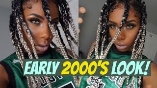 EARLY 2000s DA BRAT amp RIHANNA INSPIRED DOOKIE BRAIDS TUTORIAL [upl. by Huckaby]