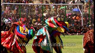 Black Hat Dance Cham dance display from Bhutan [upl. by Artenek]