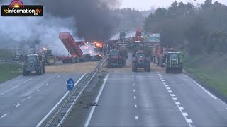 Manifestations des agriculteurs nouvelle crise agricole  des paysans excédés [upl. by Nosnibor709]