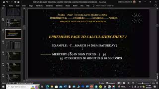 TEMPLATE FOR EPHEMERIS PAGE AT BIRTH [upl. by Durrej]