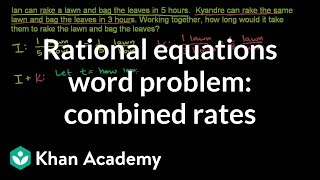 Applying rational equations 1  Polynomial and rational functions  Algebra II  Khan Academy [upl. by Beniamino]