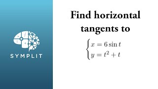 Find horizontal tangents to a parametric curve [upl. by Nealy]