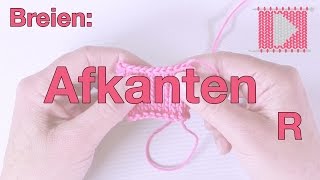 Afkanten rechtshandig  Leren Haken en Breien [upl. by Atirma]