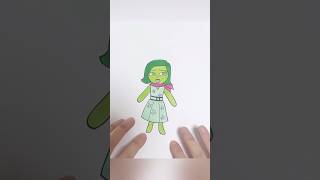 🧚Paperdiy ⏪Reverse Decorate with Sticker Book 👗Dress up Inside Out Disgust asmr diy paperdiy [upl. by Bobbe]