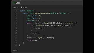 2486 Append Characters to String to Make Subsequence [upl. by Yasui]